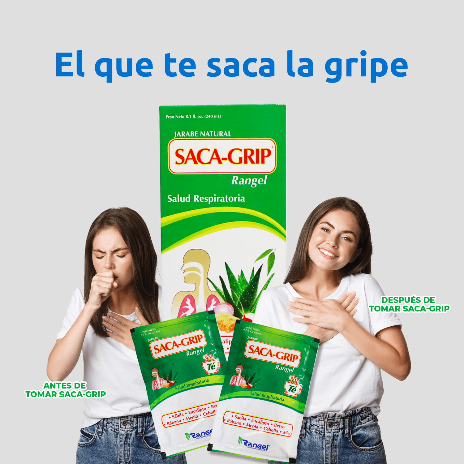 Saca-Grip Rangel Jarabe natural para la gripe